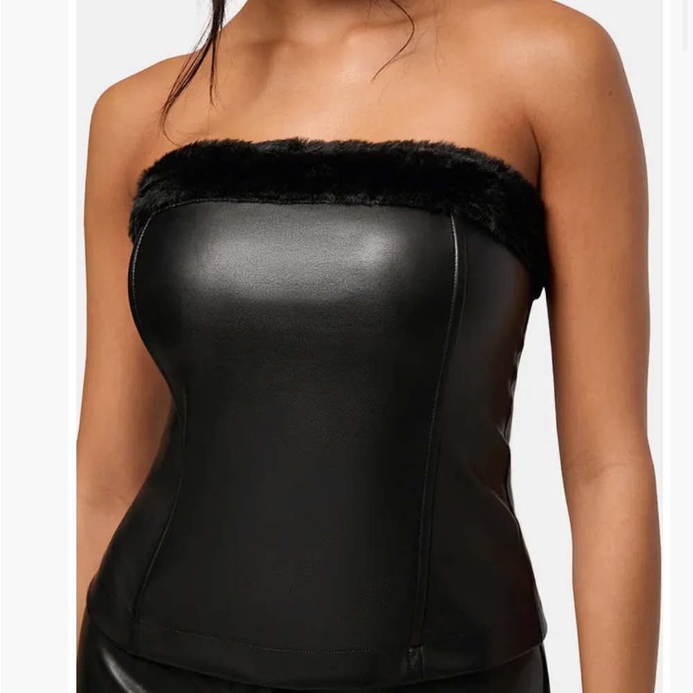 We wore what Faux Fur corset top